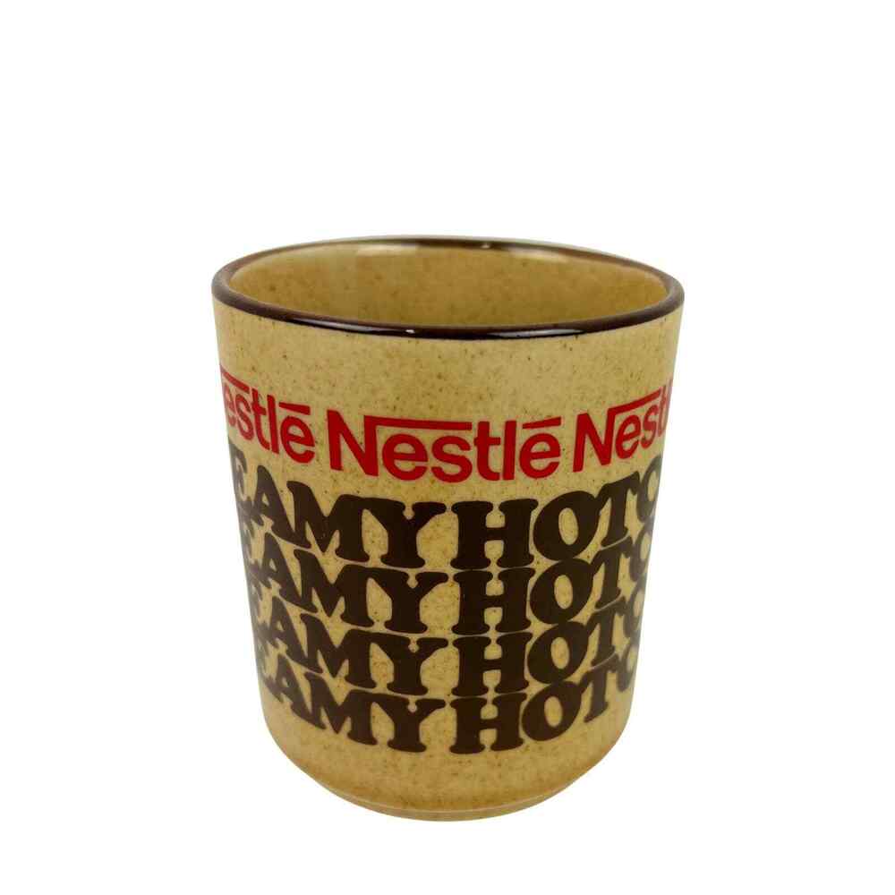 NESTLE Vintage Rich N Creamy Hot Cocoa Mug Stoneware Advertising Japan Brown